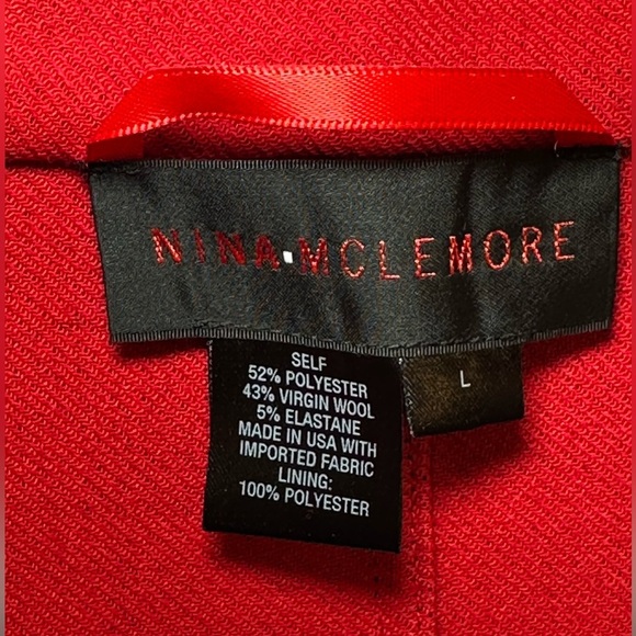 Nina Mclemore Reversible Tattersall Wool Shirt Jacket Black White Red Size Large - Picture 3 of 8